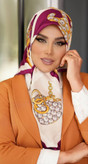 روسری زنانه مجلسی ابریشم توییل قواره 100
