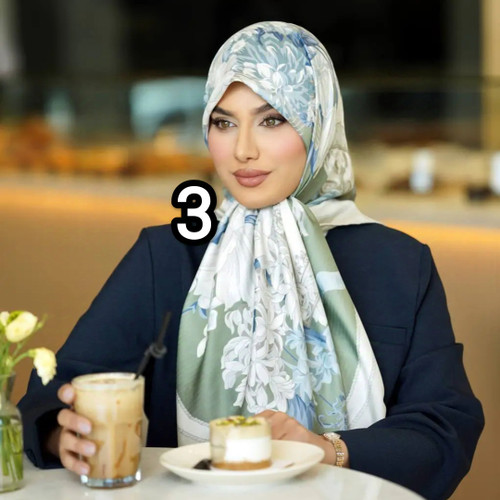 روسری مجلسی زنانه ابریشم ژاکارد قواره 140