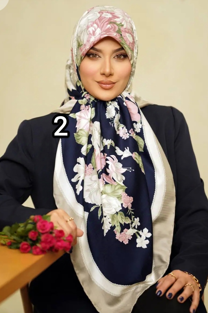 روسری زنانه مجلسی ابریشم ژاکارد قواره 140