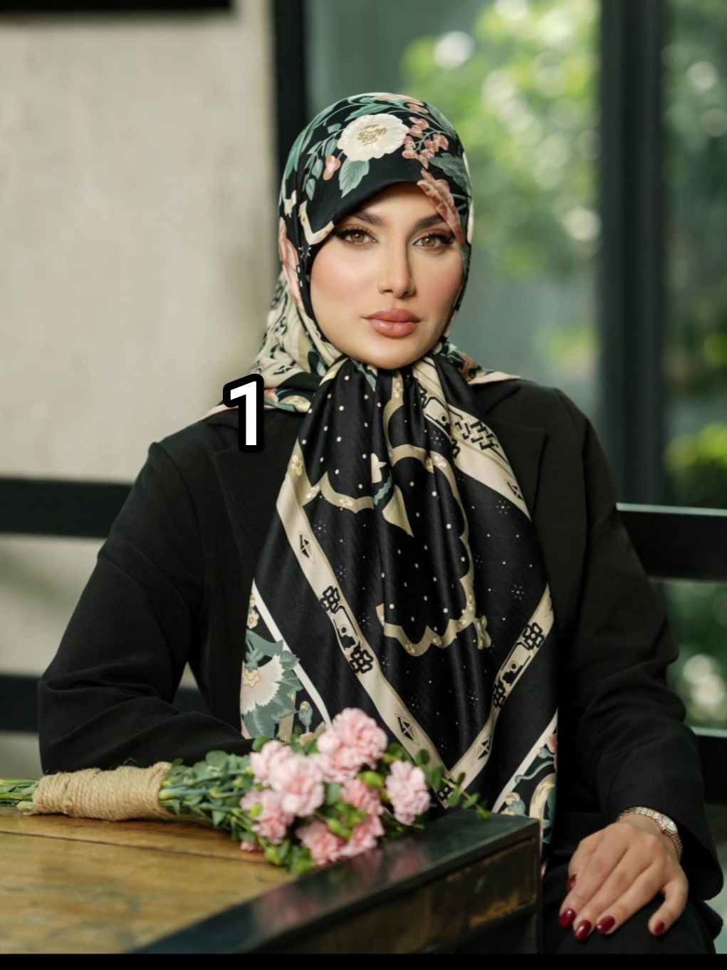 روسری زنانه مجلسی ابریشم ژاکارد قواره 140