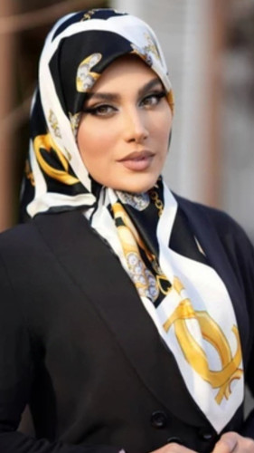 روسری زنانه مجلسی ابریشم توییل قواره 100