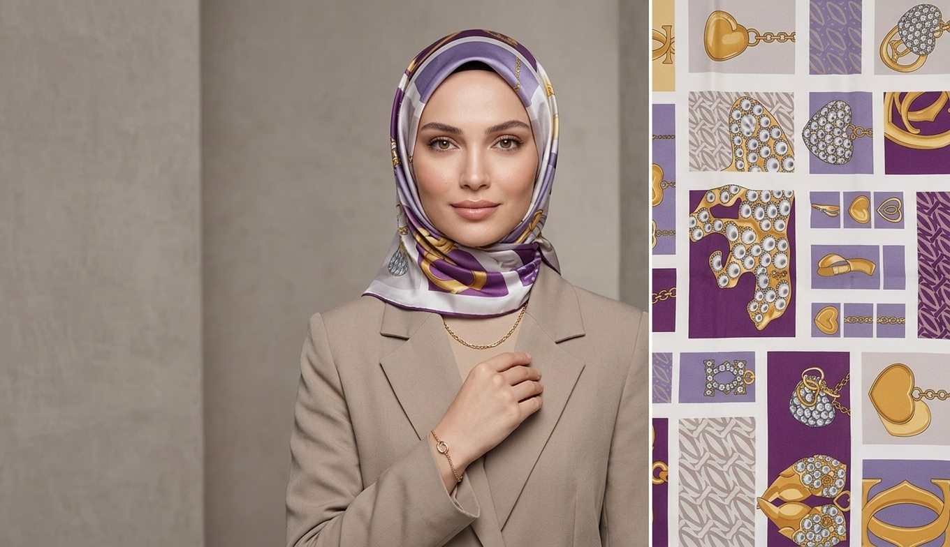 روسری مجلسی زنانه قواره ۱۰۰ ابریشم توییل
