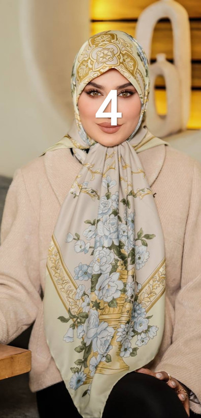 روسری زنانه مجلسی ابریشم توییل قواره 140