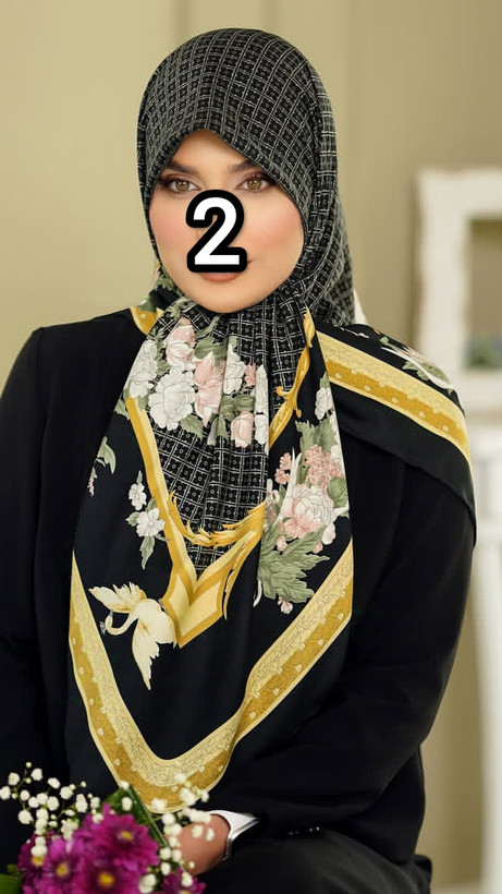 روسری زنانه مجلسی ابریشم توییل قواره 140