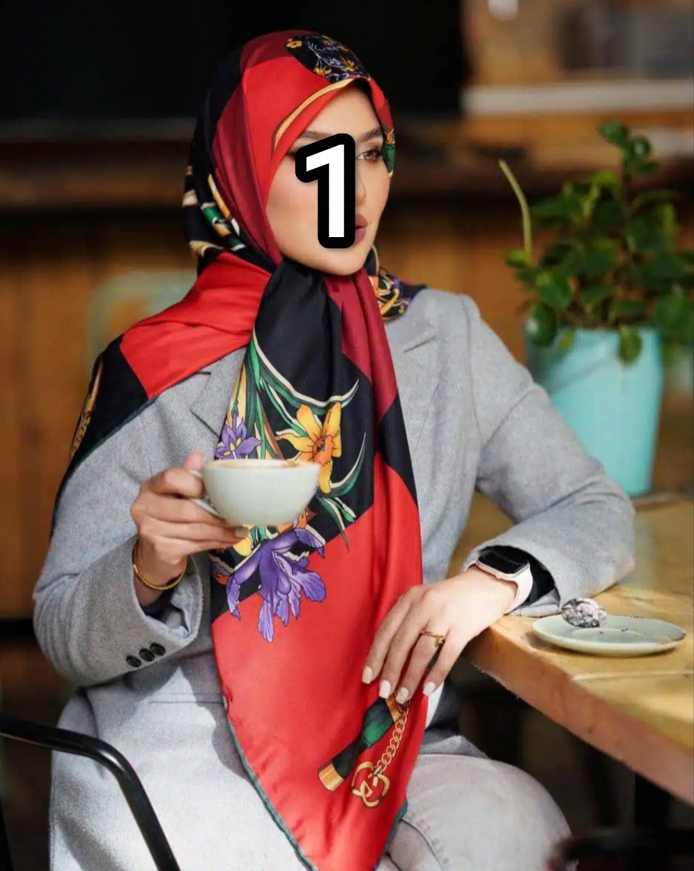 روسری زنانه مجلسی ابریشم توییل قواره حدود135