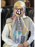 روسری زنانه نخی وال ترک قواره ۱۴۰ دور دست دوز