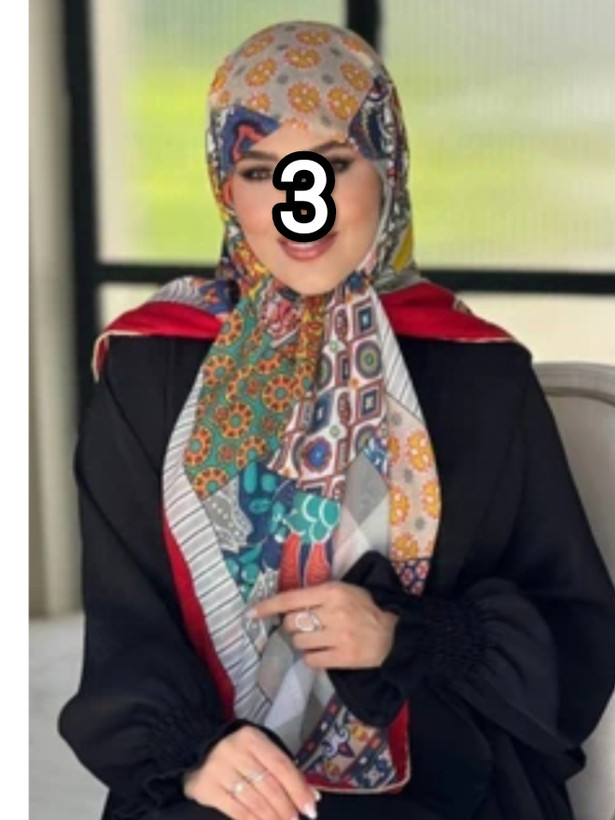 روسری زنانه نخی وال ترک قواره ۱۴۰ دور دست دوز
